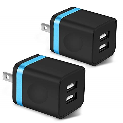 ARCCRA USB Wall Charger, 2-Pack 2.1A/5V Dual Port Power USB Plug Adapter Charging Block Compatible with Phone Xs Max/Xs/XR/X/8/7/6 Plus/SE, Samsung Galaxy S8/S7/S6, LG, Moto, Tablets, Android Phone